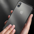 Luxury Frameless Semi Transparent Ring Finger Case for iPhone X Series