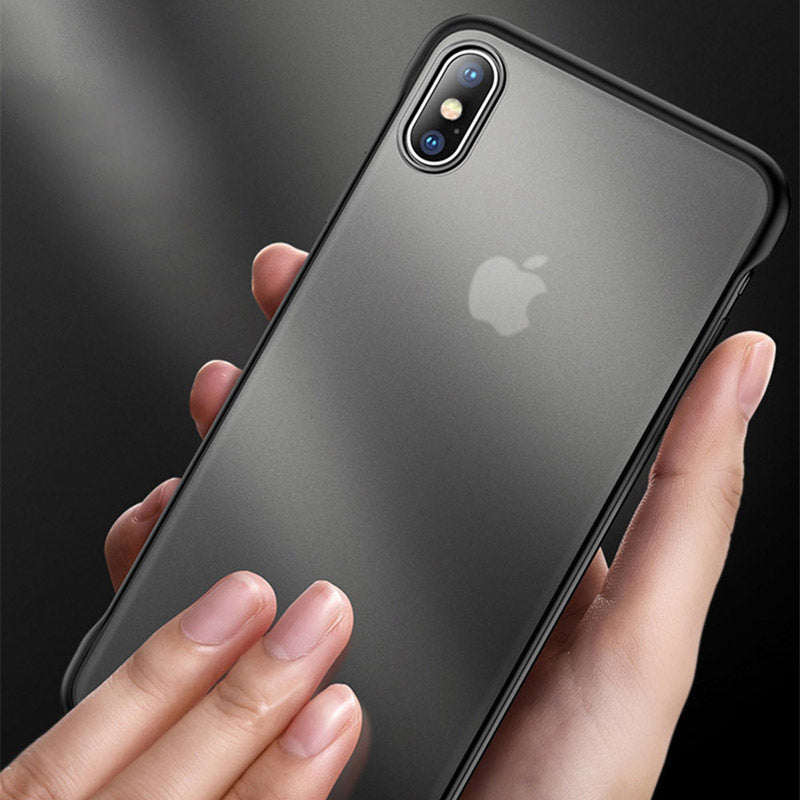 Luxury Frameless Semi Transparent Ring Finger Case for iPhone X Series
