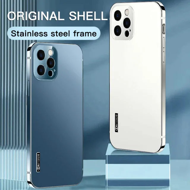 iPhone 13 Series Stainless Steel Glass Protective Case