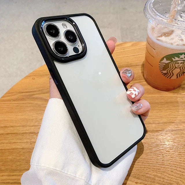 iPhone Series Soft Transparent Metal Camera Protection Case