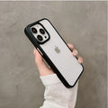 iPhone Series Soft Transparent Metal Camera Protection Case