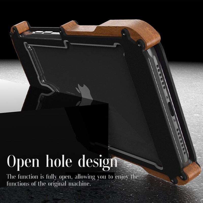 Luxury Metal Aluminum Wood Protective Bumper Case for iPhone 11 Series