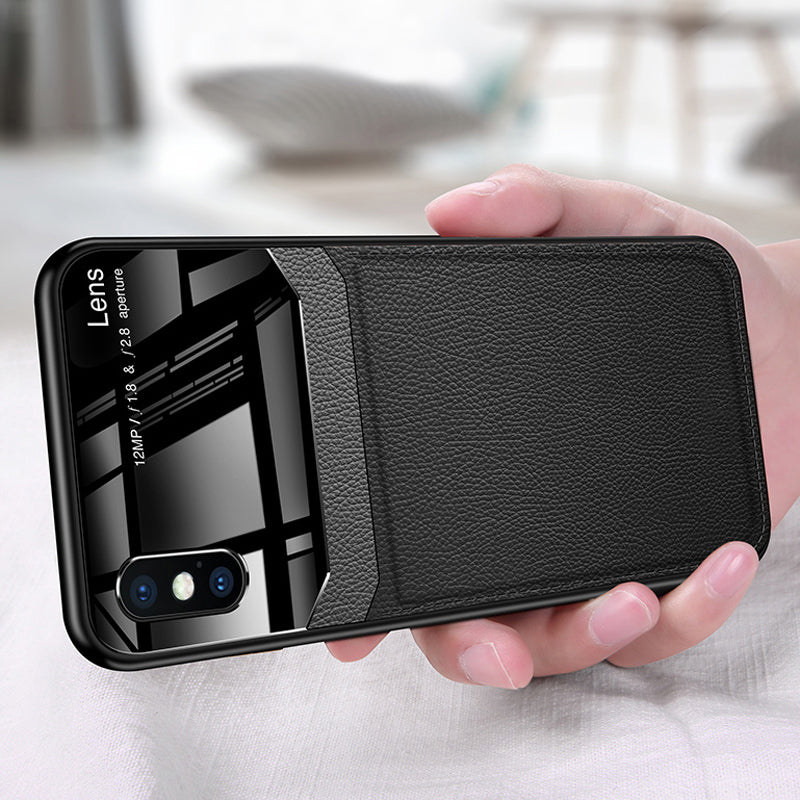 Leather Lens Luxury Card Holder Case for iPhone XR