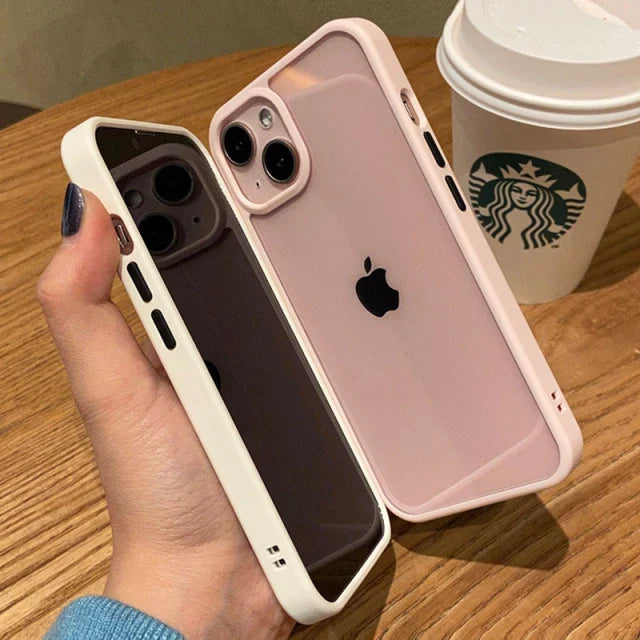 iPhone Series Soft Transparent Metal Camera Protection Case