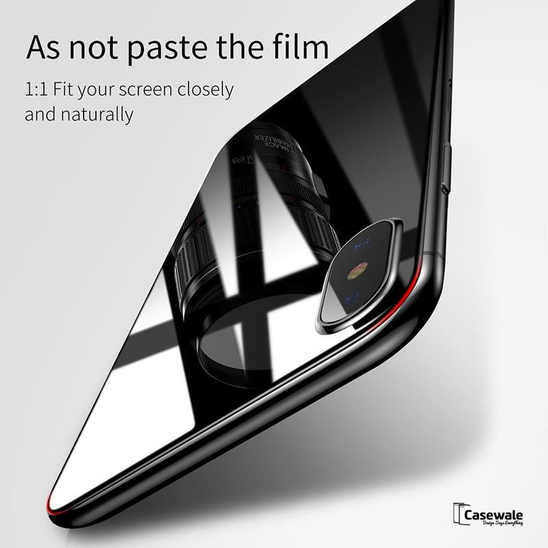 iPhone X 5D Round Curved Edge Tempered Glass Front+Back Protector
