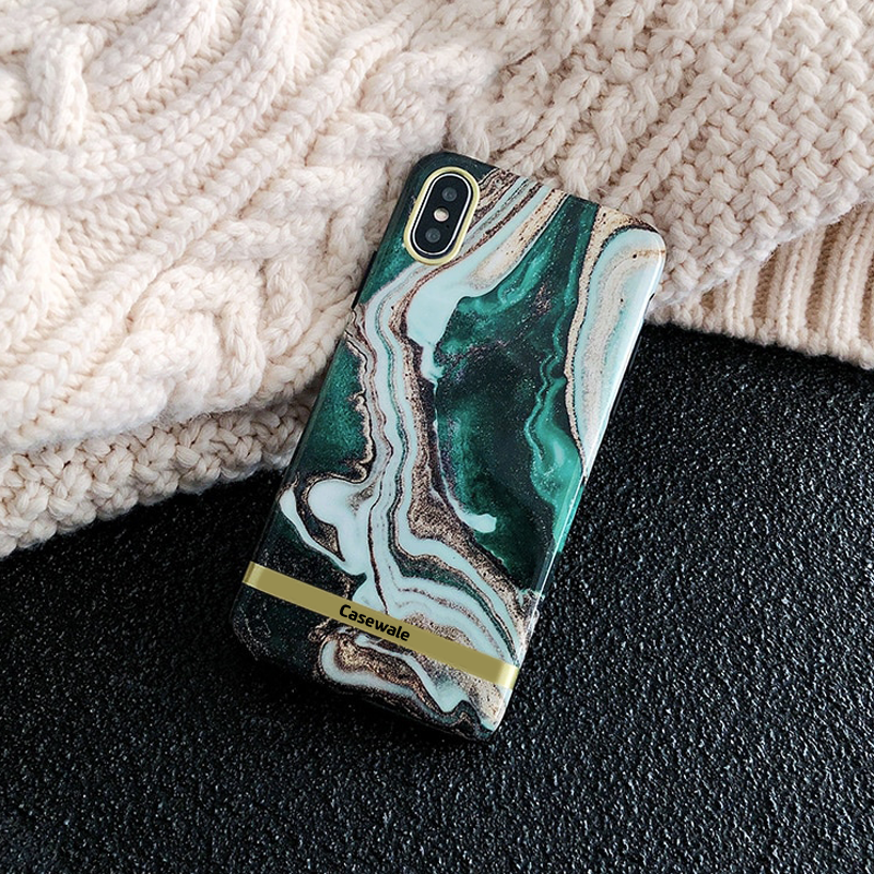 Glossy Agate Luxury Marble Case for iPhone X