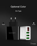 LED Display Max 2.4A EU/US Plug 3 Port USB Mobile Wall Charger for iPhone iPad