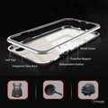 Magnetic Marble Auto-fit Tempered Glass Case for iPhone XS