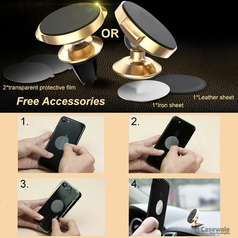 Magnetic Car Phone Holder Stand for iPhone & Samsung S8 GPS Bracket Phone Stand