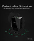 LED Display Max 2.4A EU/US Plug 3 Port USB Mobile Wall Charger for iPhone iPad