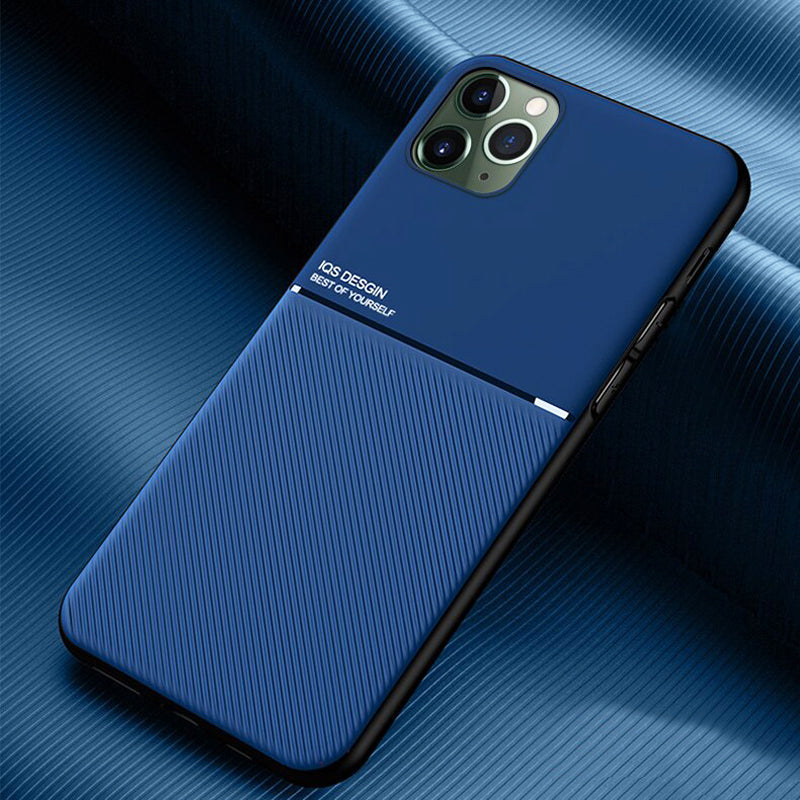IQS Design Soft Leather Texture Case with Magnetic Car Vent For iPhone 11 Series