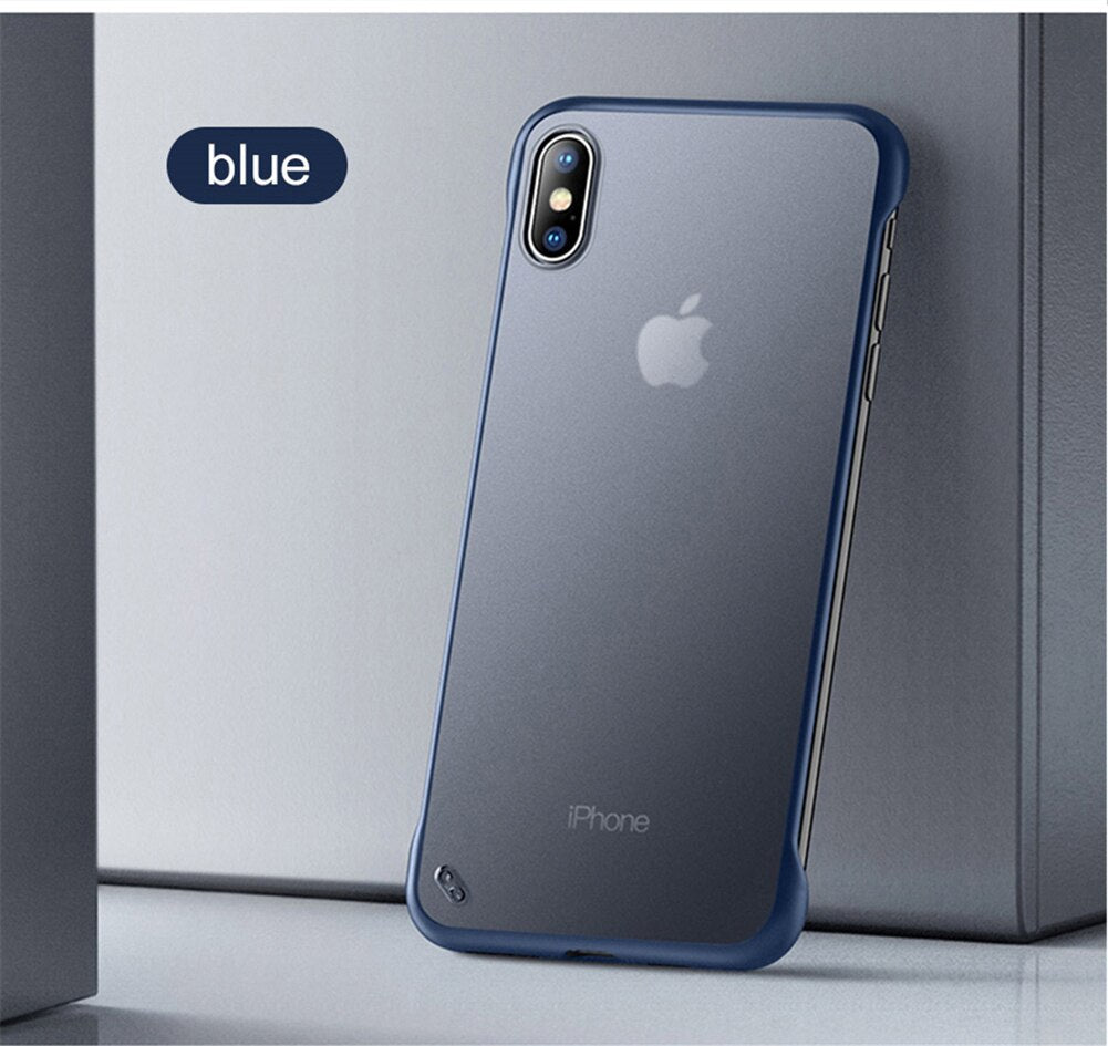 Luxury Frameless Semi Transparent Ring Finger Case for iPhone X Series