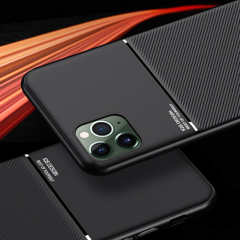 IQS Design Soft Leather Texture Case with Magnetic Car Vent For iPhone 11 Series