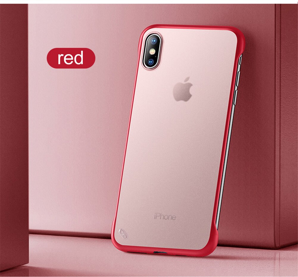 Luxury Frameless Semi Transparent Ring Finger Case for iPhone X Series
