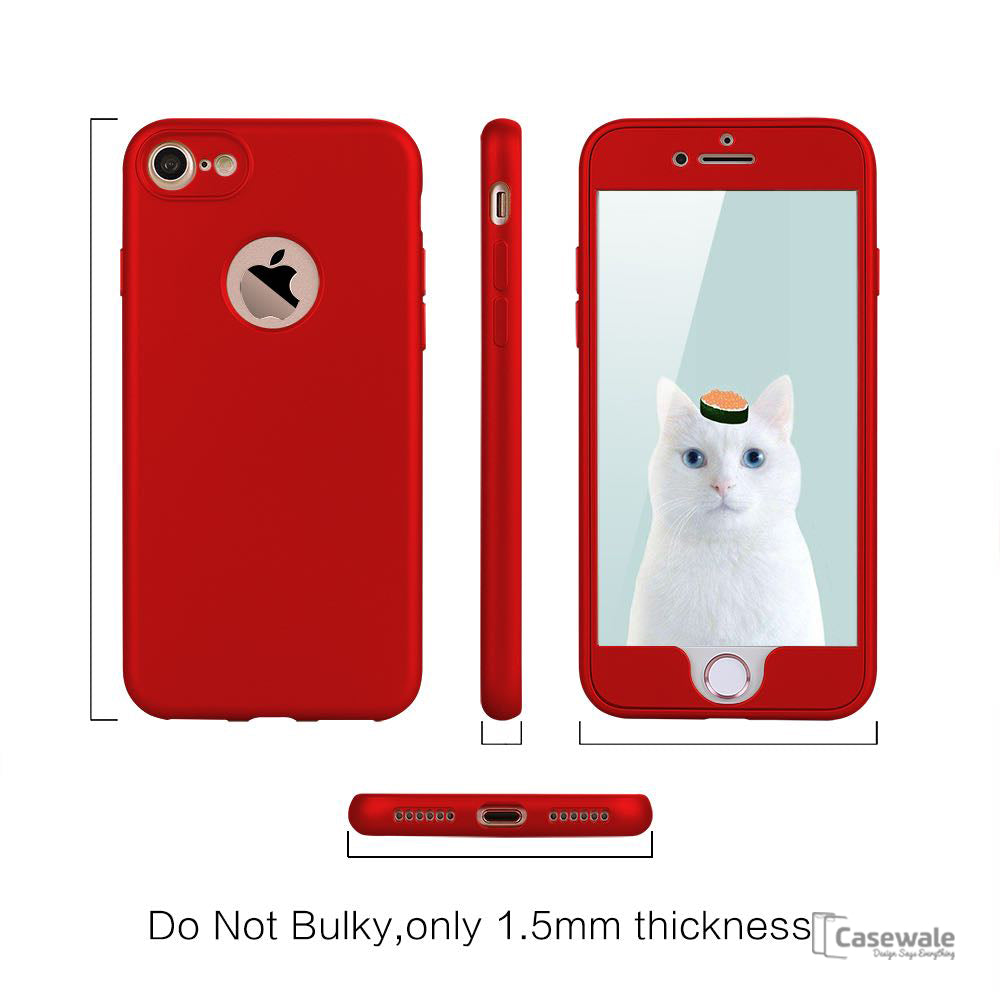 360 Protection Ultra-thin Soft TPU Silicone Case for iPhone 8, 8 Plus