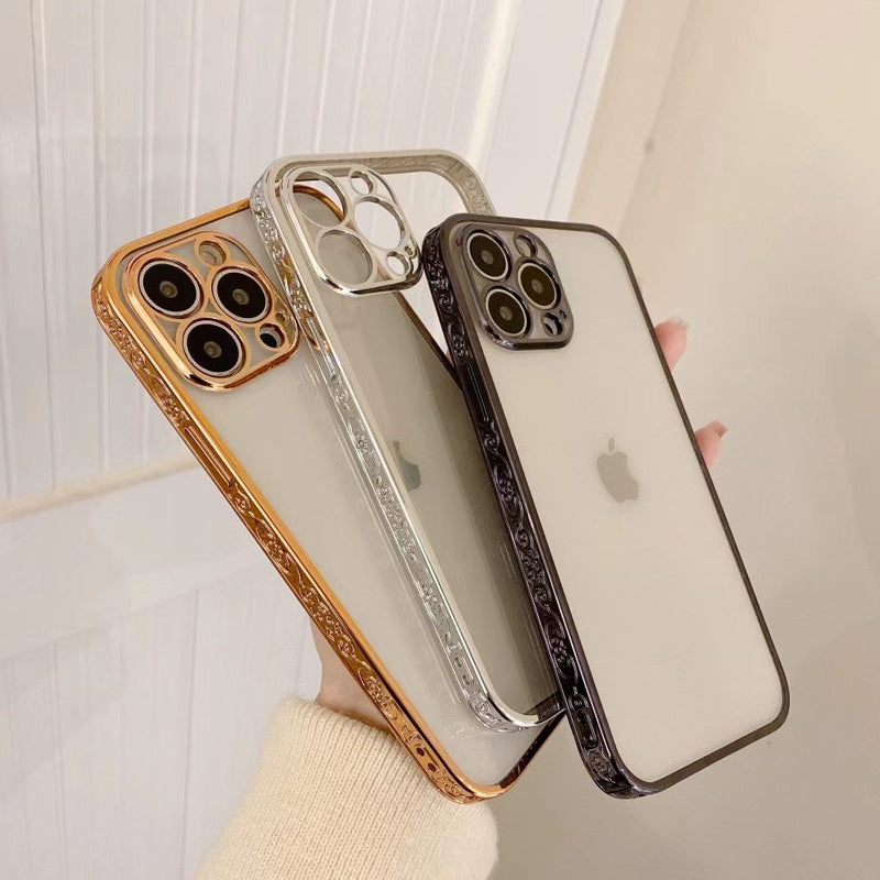 iPhone Series New Textured Electroplating Transparent Case
