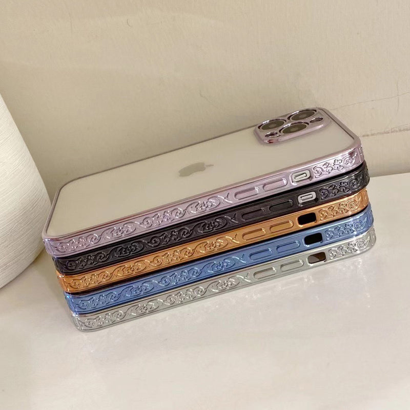 iPhone Series New Textured Electroplating Transparent Case