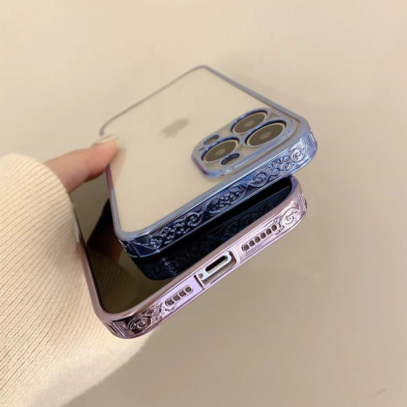 iPhone Series New Textured Electroplating Transparent Case