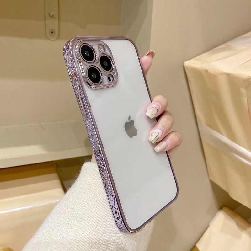 iPhone Series New Textured Electroplating Transparent Case