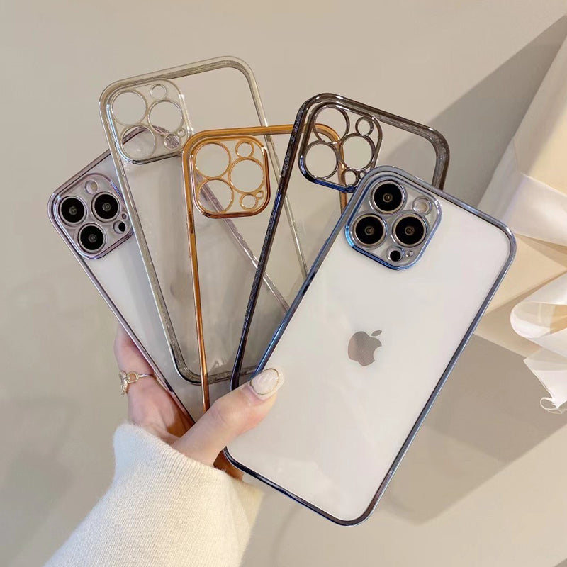 iPhone Series New Textured Electroplating Transparent Case