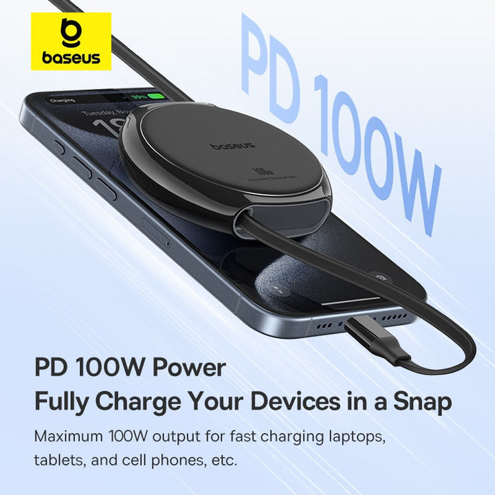 Retractable USB C 100W Cable For MacBook iPad Fast Charger Cable for iPhone 15 Series