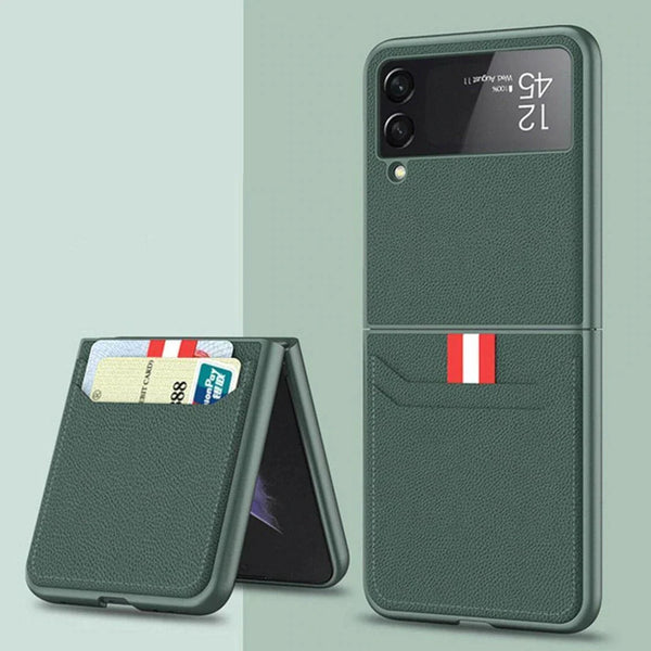 Galaxy Z Flip3 PU Leather Card Slot Wallet Case