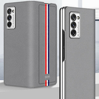 Galaxy Z Fold 2 Colored Strap Leather Protective Case