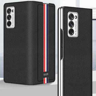 Galaxy Z Fold 2 Colored Strap Leather Protective Case