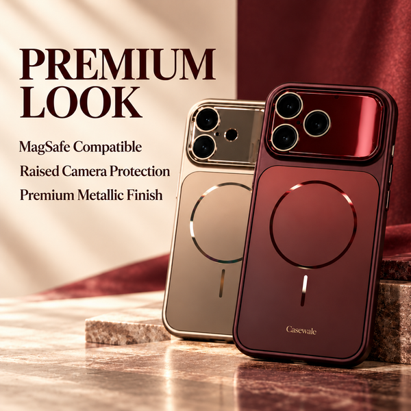 Luxury Look Mirror Effect MagSafe Case with Camera Protection for iPhone 16–18 Series