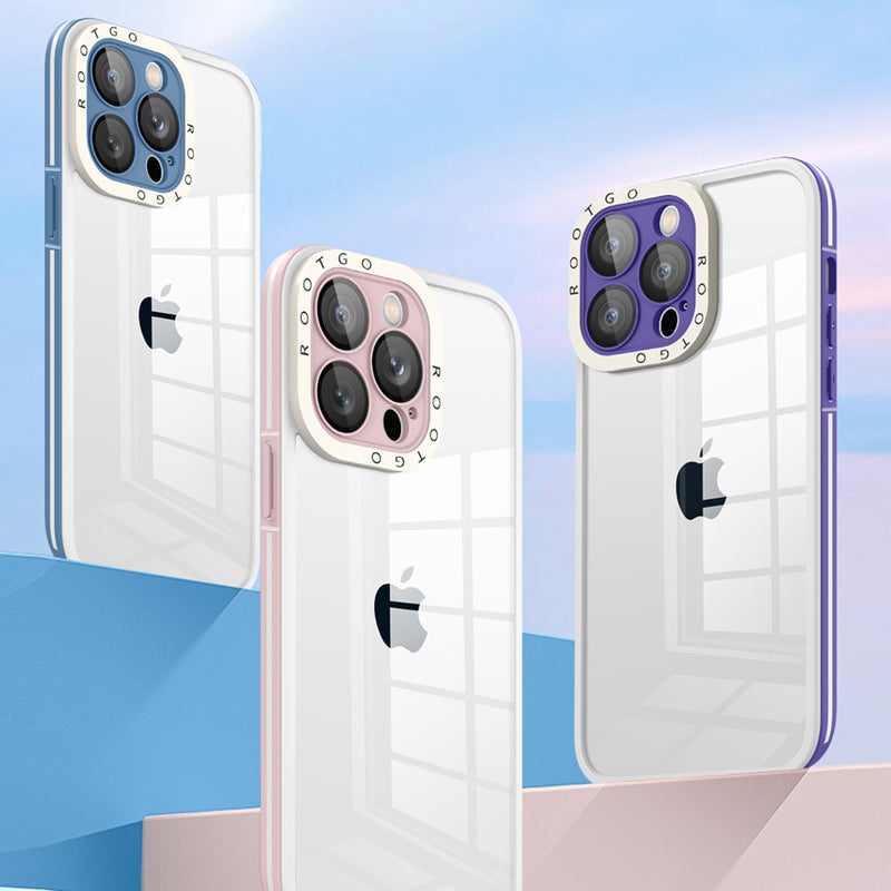 iPhone 14 Series Luxury Transparent Hard Acrylic Glass Camera Protection Case