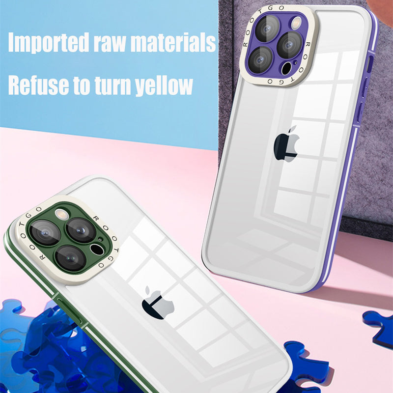 iPhone 14 Series Luxury Transparent Hard Acrylic Glass Camera Protection Case