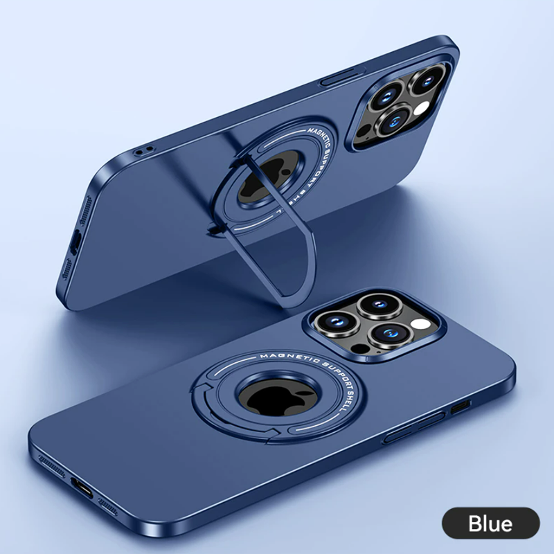 iPhone 14 Series Magnetic Metal Stand Shockproof Case