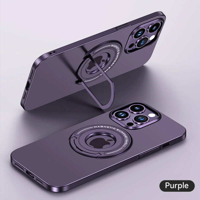 iPhone 14 Series Magnetic Metal Stand Shockproof Case
