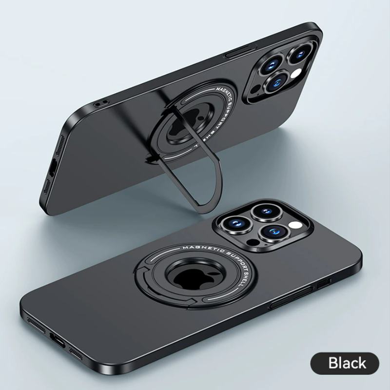 iPhone 14 Series Magnetic Metal Stand Shockproof Case