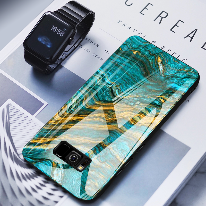 Luxury Artistic Marble Glass Case for Galaxy S8/ S8 Plus