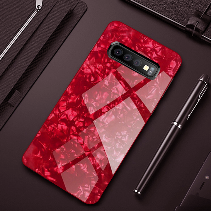 Marble Pattern Tempered Glass Case for Galaxy S10/ S10 Plus