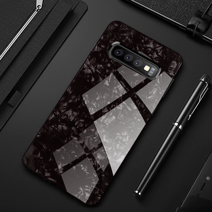 Marble Pattern Tempered Glass Case for Galaxy S10/ S10 Plus