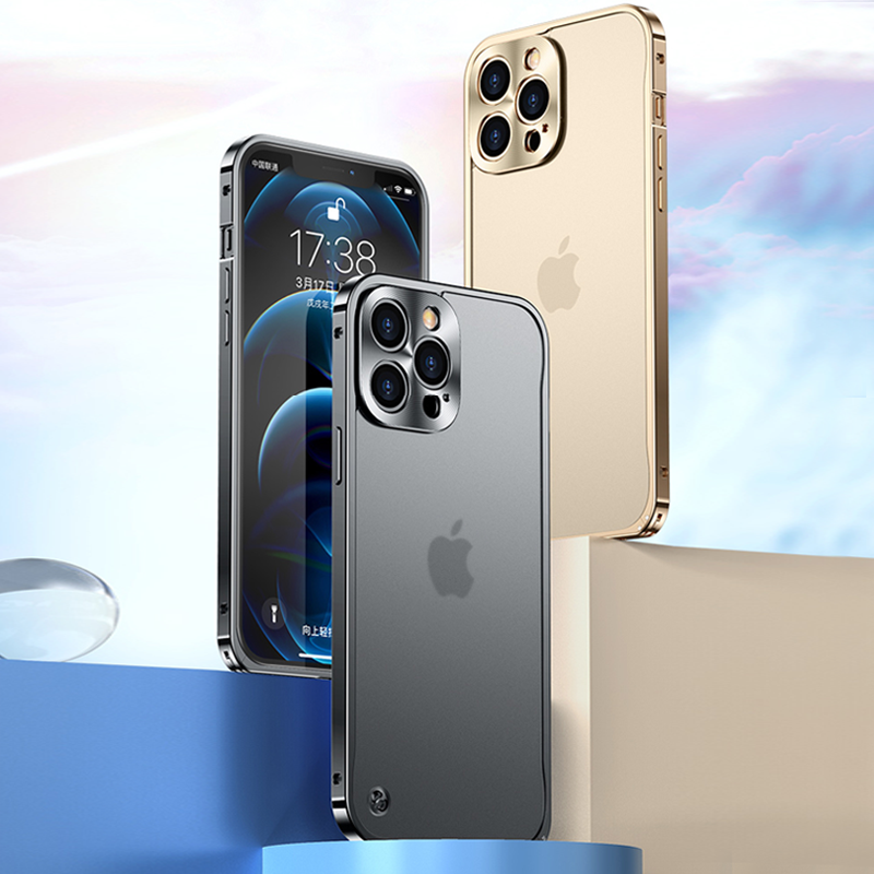 iPhone 13 Series Frosted Metal Lock Frame Camera Protection Case