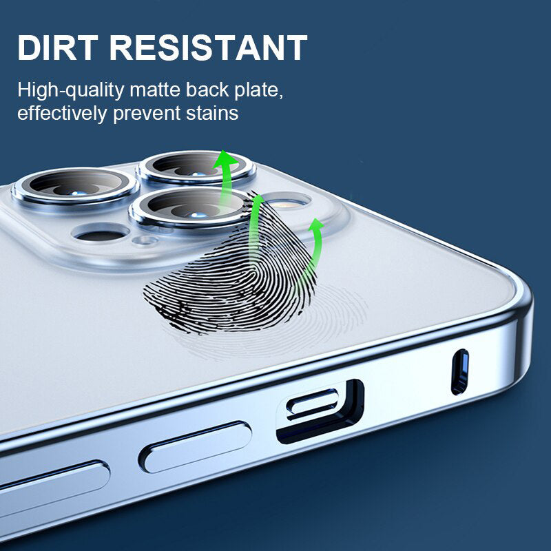 iPhone 13 Series Metal Frame Transparent Matte Case