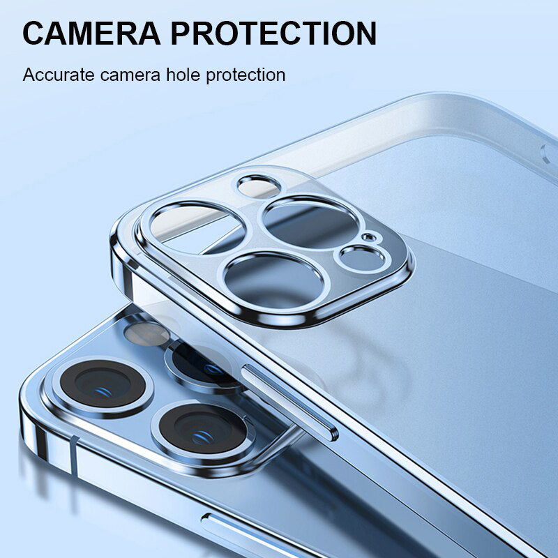 iPhone 13 Series Metal Frame Transparent Matte Case