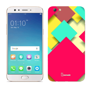 Multi Triangle Printed Cover for Oppo F3 Plus