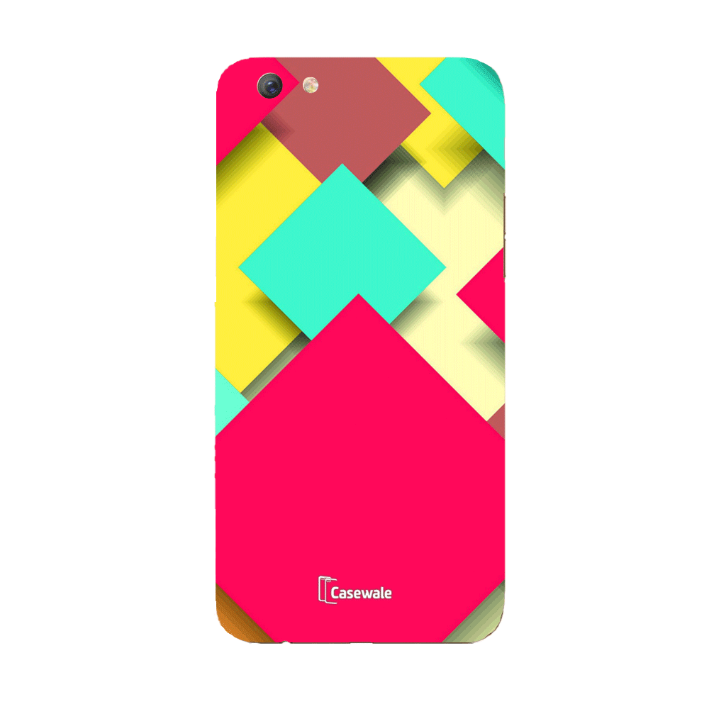 Multi Triangle Printed Cover for Oppo F3 Plus