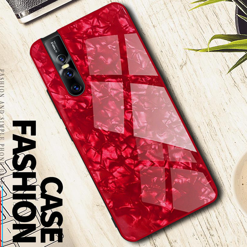 Luxury Marble Pattern Tempered Glass Case for Vivo V15 Pro