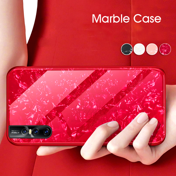 Luxury Marble Pattern Tempered Glass Case for Vivo V15 Pro
