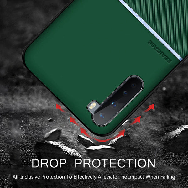 IQS Design Soft Leather Texture Case with Magnetic Car Vent for Oneplus Nord