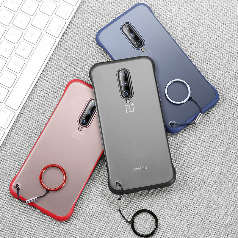 Luxury Frameless Semi Transparent Ring Finger Case for OnePlus 7 / 7 Pro