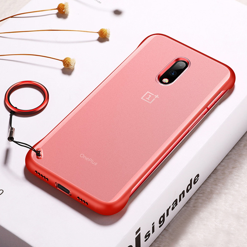 Luxury Frameless Semi Transparent Ring Finger Case for OnePlus 7 / 7 Pro
