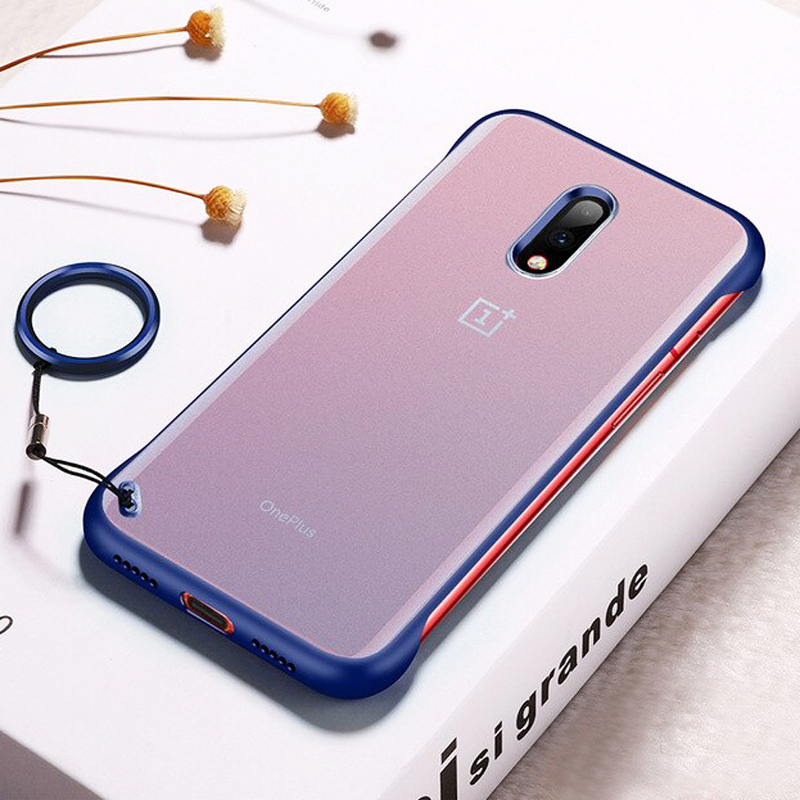 Luxury Frameless Semi Transparent Ring Finger Case for OnePlus 7 / 7 Pro