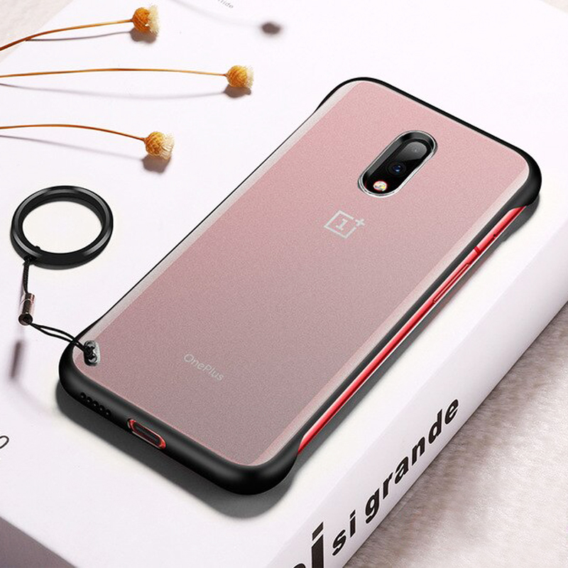 Luxury Frameless Semi Transparent Ring Finger Case for OnePlus 7 / 7 Pro