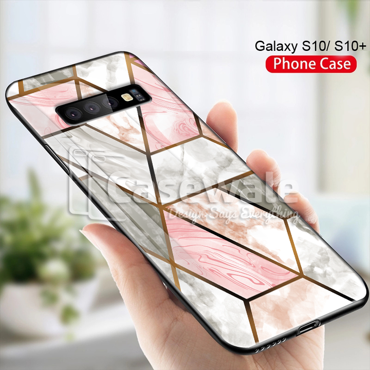 Cosmo Marble Pattern Glass Case for Galaxy S10/ S10 Plus